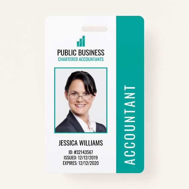 Modern Business Logo Staff Employee ID Badge (Front)