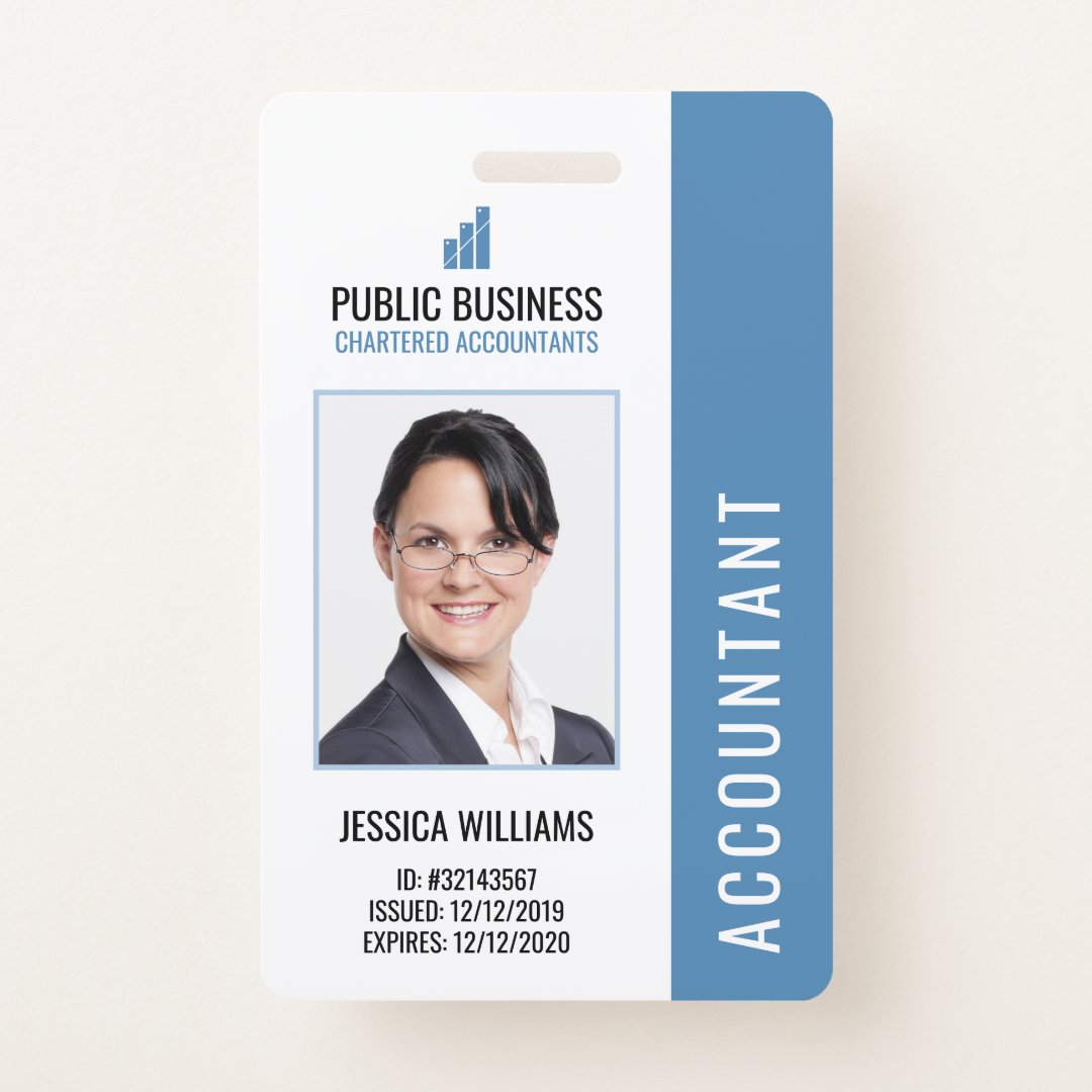 Modern Business Logo Staff Employee ID Badge | Zazzle