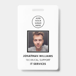 Modern Business Logo Staff Name Job Title Photo ID Badge