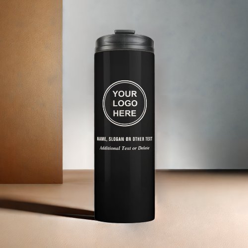 Modern Business Logo Stylish Black Thermal Tumbler