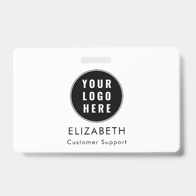 Modern Business Logo Support Team Custom Badge (Front)