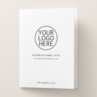 Modern Business Logo Tagline Minimalist Custom Pocket Folder