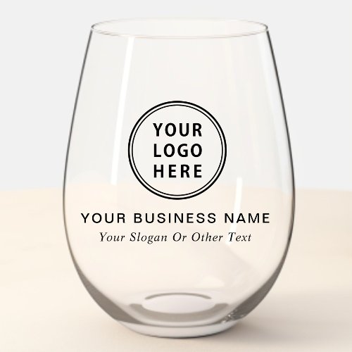 Modern Business Logo Template Stemless Wine Glass