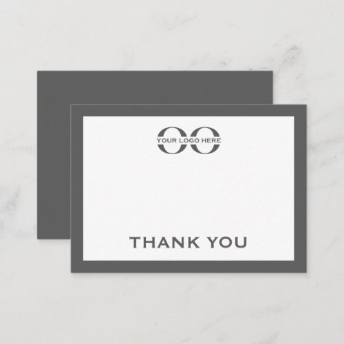 Modern Business Logo Thank You Flat Note Card