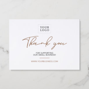 Modern Business Logo Thank you Letterpress Card