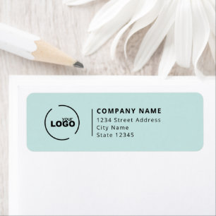 Modern Business Logo Turquoise Return Address Label