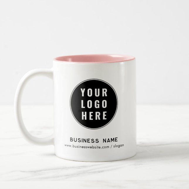 Modern Business Logo Website Company Promotional Two-Tone Coffee Mug (Left)