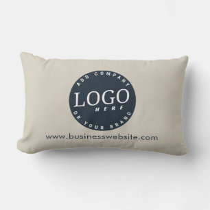 Modern Business Logo Website Custom Lumbar Pillow