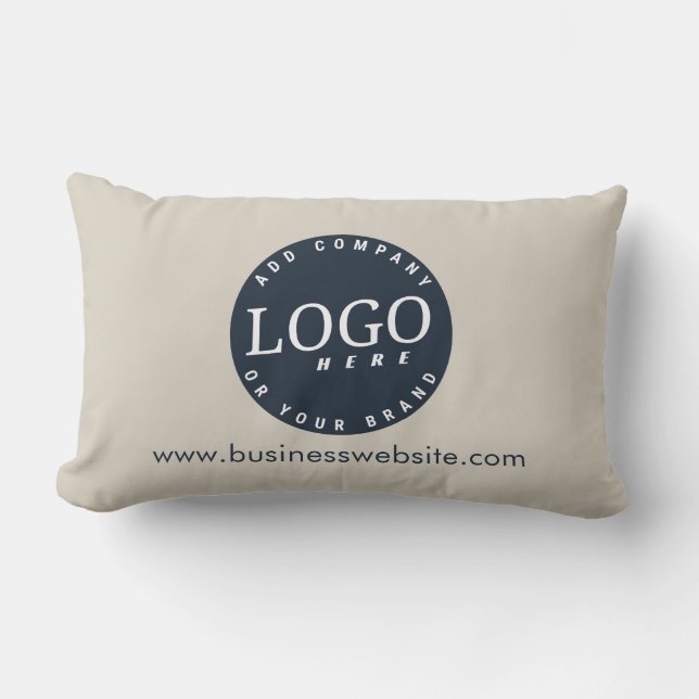 Modern Business Logo Website Custom Lumbar Pillow (Front)