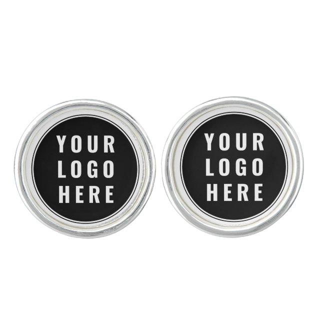 Modern Business Logo Website Custom Promotional Cufflinks (Front)