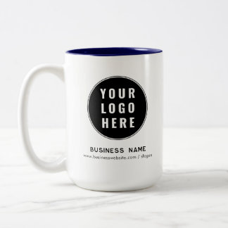 Modern Business Logo Website Custom Promotional Two-Tone Coffee Mug