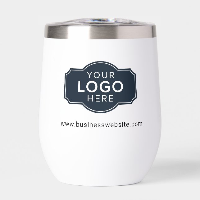 Modern Business Logo Website Custom Thermal Wine Tumbler (Front)