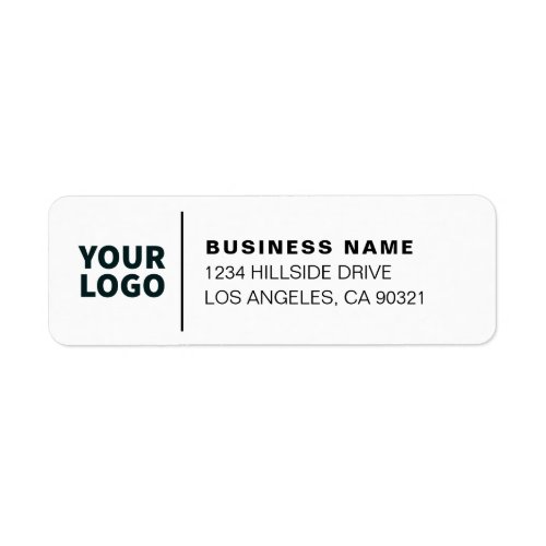 Modern Business Logo White  Black Return Address Label