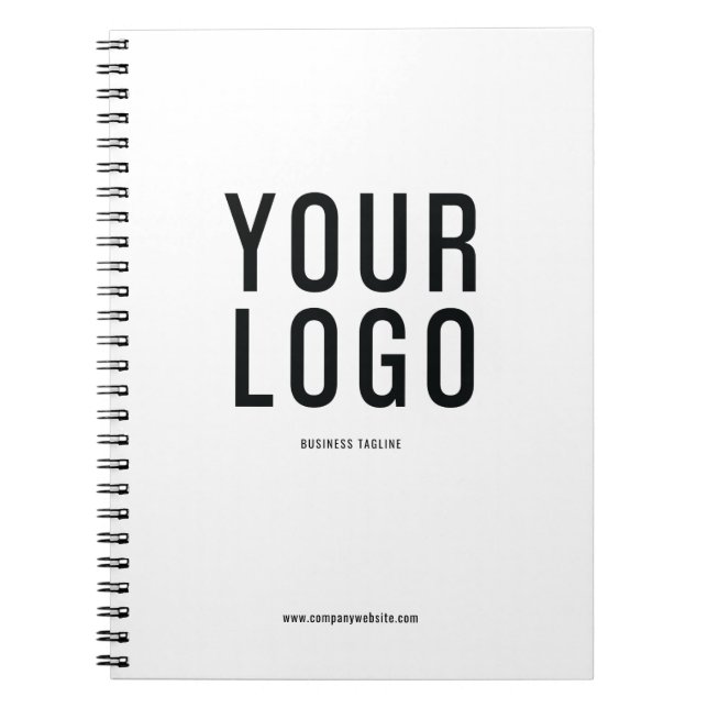 Modern Business Logo White Promotional Notebook (Front)