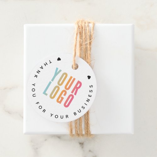 Modern Business Logo White Thank You Hang Tags