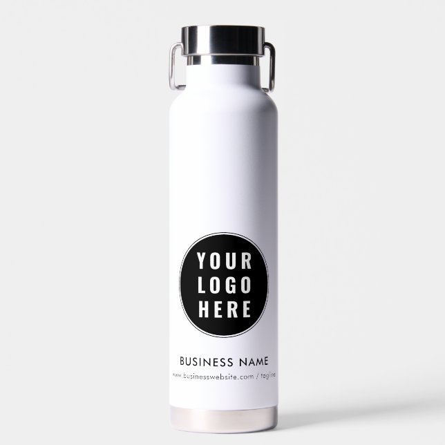 Modern Business Logo with Website Promotional Water Bottle (Front)