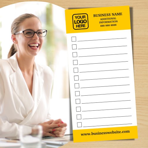 Modern Business Logo Yellow Black Checklist Magnetic Notepad