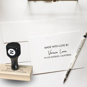 Modern Business Made with Love City Signature Rubber Stamp