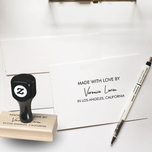 Modern Business Made with Love City Signature Rubber Stamp
