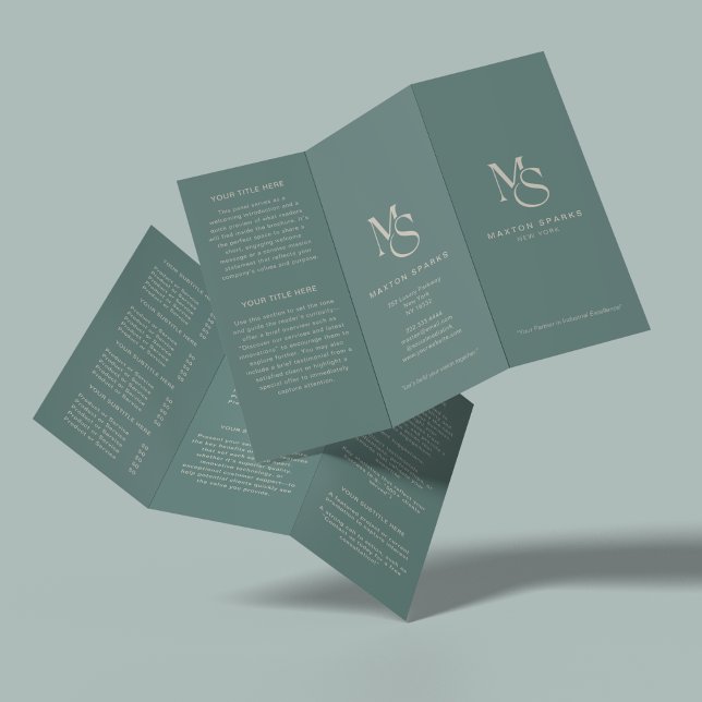 Modern Business Minimalist Green Tri-fold Brochure (Creator Uploaded)