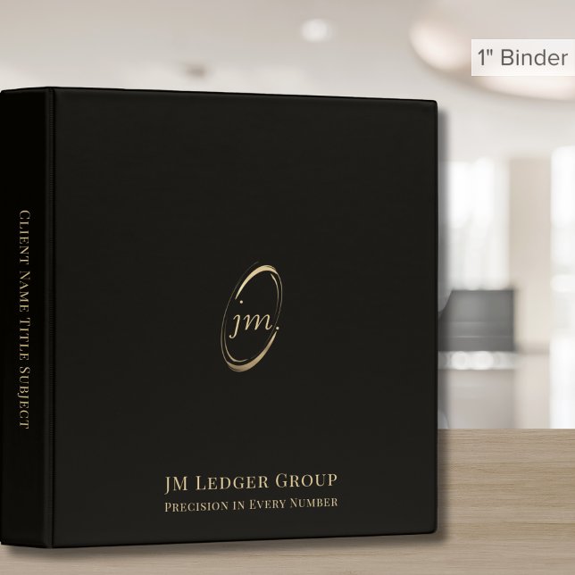 Modern Business Monogram 3 Ring Binder (Creator Uploaded)