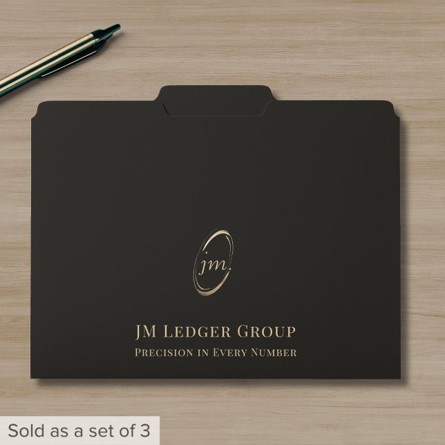 Modern Business Monogram File Folder (Creator Uploaded)