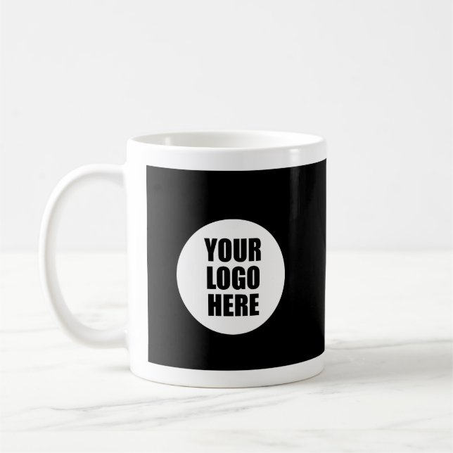 Modern Business Mug with Company Logo - White (Left)