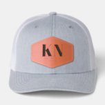 Modern Business Name Initials Monogram Style Leather Patch Hat<br><div class="desc">This leather patch hat features a clean, modern monogram design using business name initials for a simple, professional look. The minimal layout feels polished and intentional, making it a strong fit for small business owners, makers, and creative entrepreneurs who want understated branding. Designed to work across markets, pop-ups, studios, and...</div>