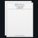 Modern Business Name Text Personalized Letterhead<br><div class="desc">Custom Simple Personalized Name - Business Office Letterhead - Add Your Name - Company / Address / Contact Information - Choose / add your favorite Elements / Font - Text Colors. Resize and move or remove and add elements - Image / text with customization tool. Enjoy - Be Happy -...</div>
