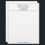 Modern Business Name Text Personalized Letterhead<br><div class="desc">Custom Simple Personalized Name - Business Office Letterhead - Add Your Name - Company / Address / Contact Information - Choose / add your favorite Elements / Font - Text Colors. Resize and move or remove and add elements - Image / text with customization tool. Enjoy - Be Happy -...</div>