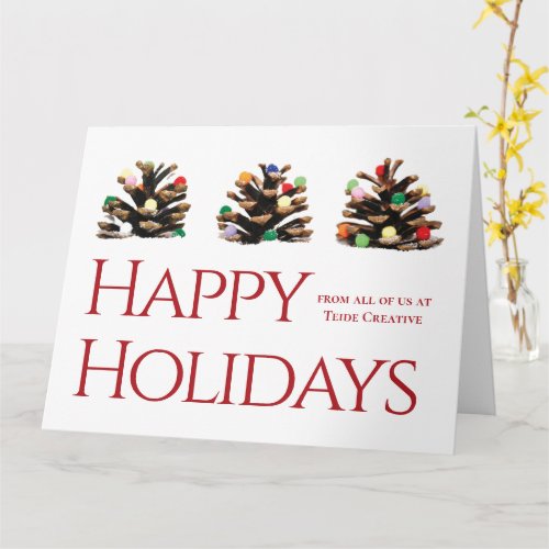 Modern business nature folded christmas card