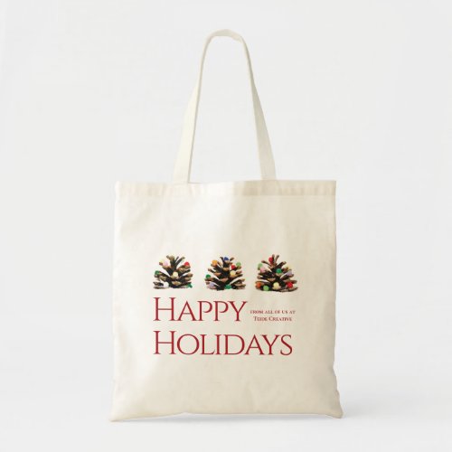 Modern business nature Merry Christmas tote bag