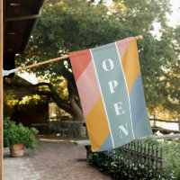 Modern Business Open Rainbow House Flag