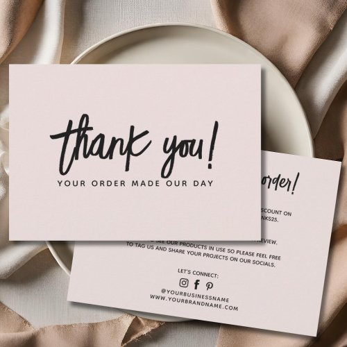 Modern business order thank you card