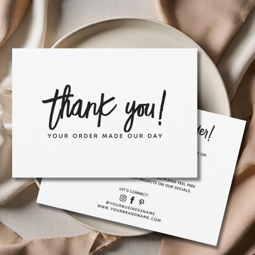 Modern business order thank you card