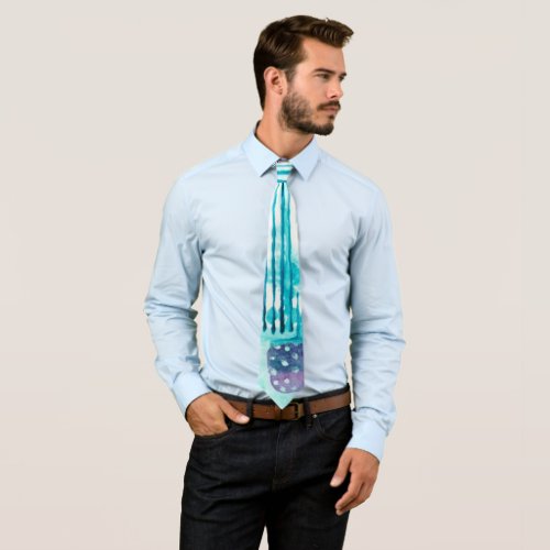 Modern Business Pattern Abstrac Blue Watercol 2 Neck Tie