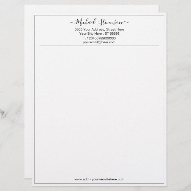 Modern Business Personalized Letterhead Example (Front/Back)