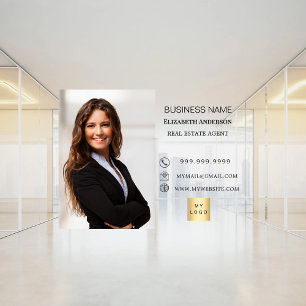 Modern Business Photo Contact Information logo Window Cling