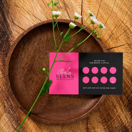 Modern Business Pink Discount Loyalty Card