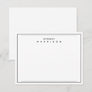 Modern Business Professional Simple Border Flat Note Card