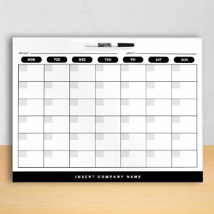 Modern Business Project Calendar Dry Erase Board