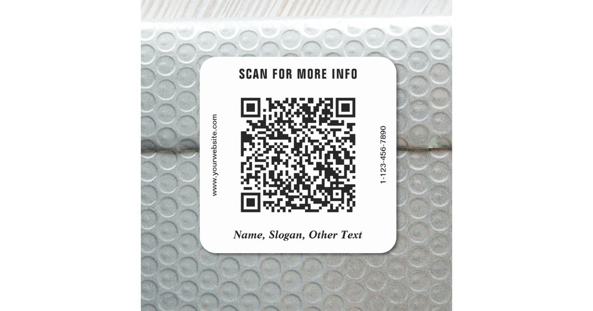 Qr Code Square Sticker Designs Modern Business QR Code Square Sticker | Zazzle