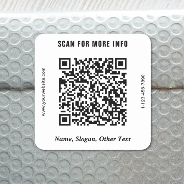 Square Qr Code Sticker Modern Business QR Code Square Sticker | Zazzle