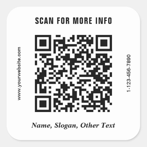 Modern Business QR Code Square Sticker