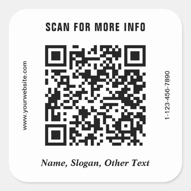 Modern Business QR Code Square Sticker | Zazzle