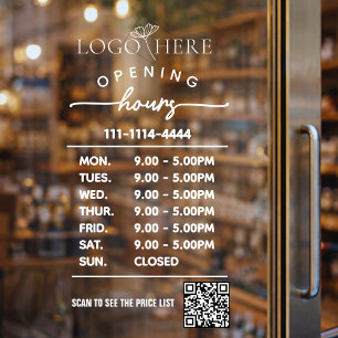 Modern business qr code window decals