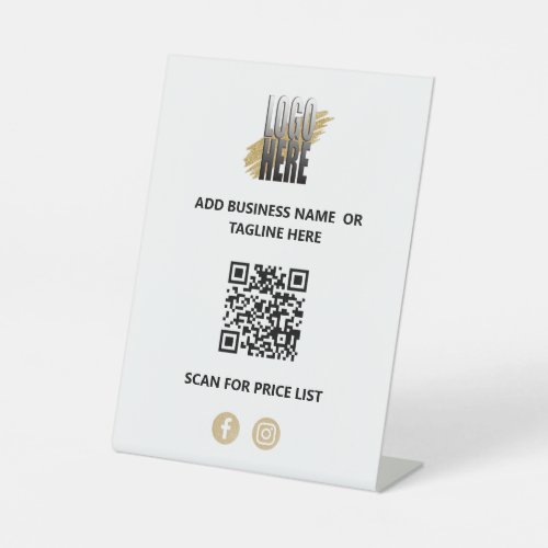 Modern Business QR Code with  Logo   Pedestal Sign