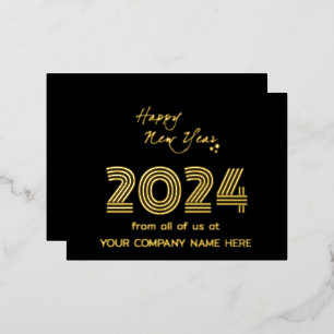 Modern Business Queer Code Holidays Foil Holiday Postcard