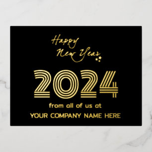 Modern Business Queer Code  Holidays  Foil Holiday Postcard