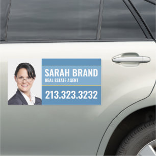 Modern Business Real Estate Agent Car Magnet